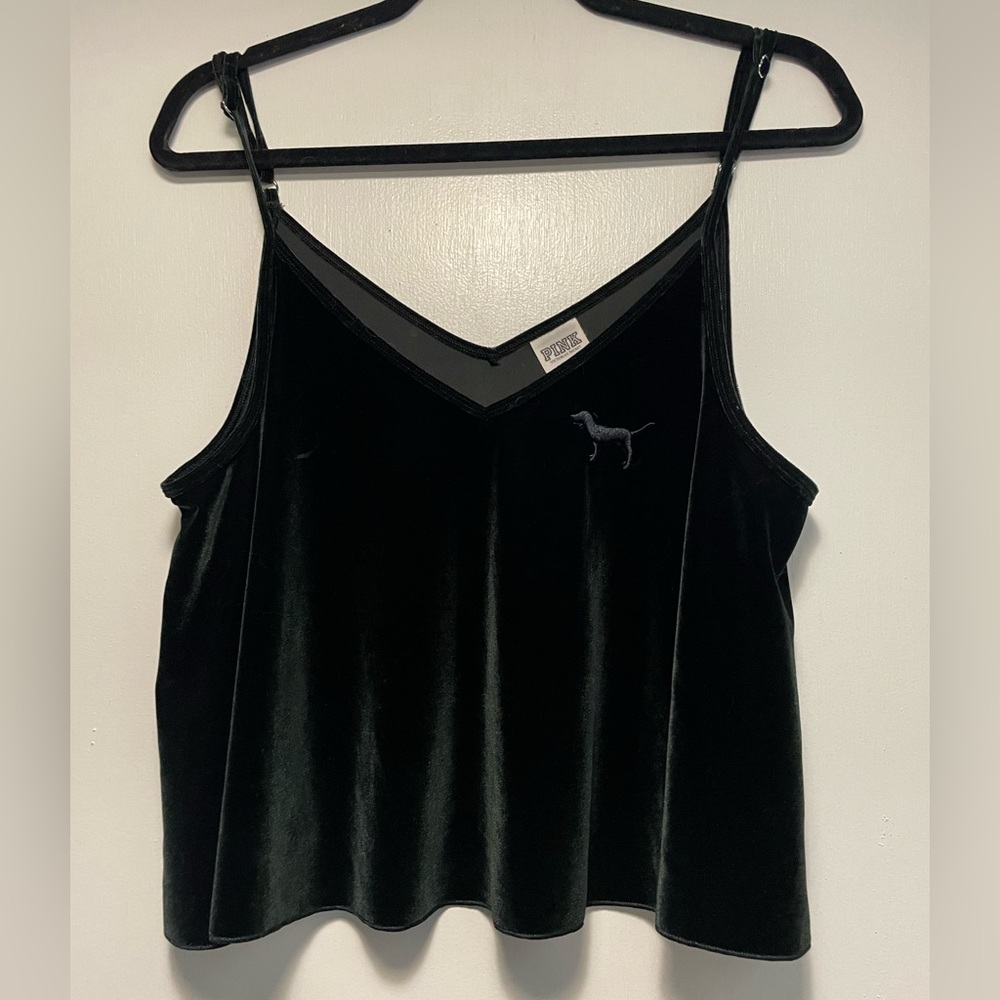 PINK Victoria's Secret Black Velvet Camisole